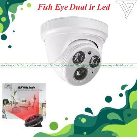 2 array dual ir led imported fisheye 360 degree dhu cctv dome camera housing with led & glass